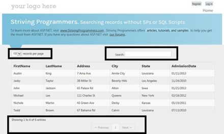 How to search records in a gridview without using stored procedures or SQL scripts